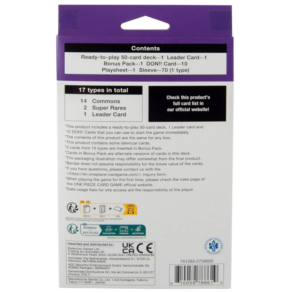 One Piece Card Game EX Gear 5 ST-21 Starter Deck