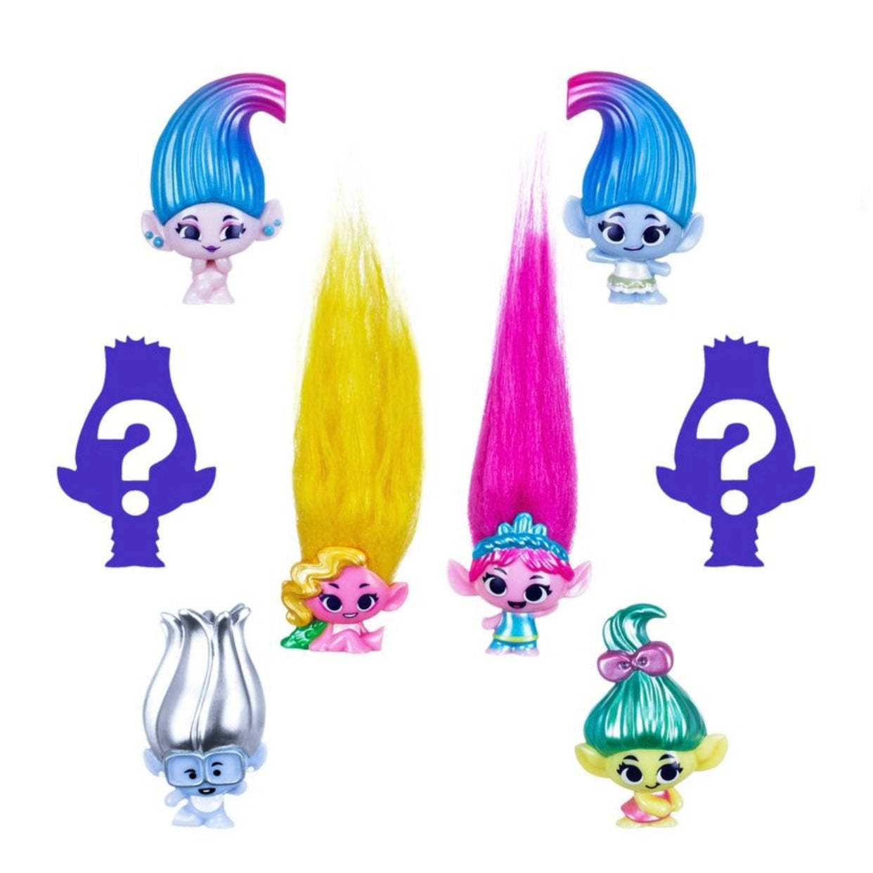 Trolls Mineez Collectible Dolls with Exclusive Finishes, Glam Together 8 Pack