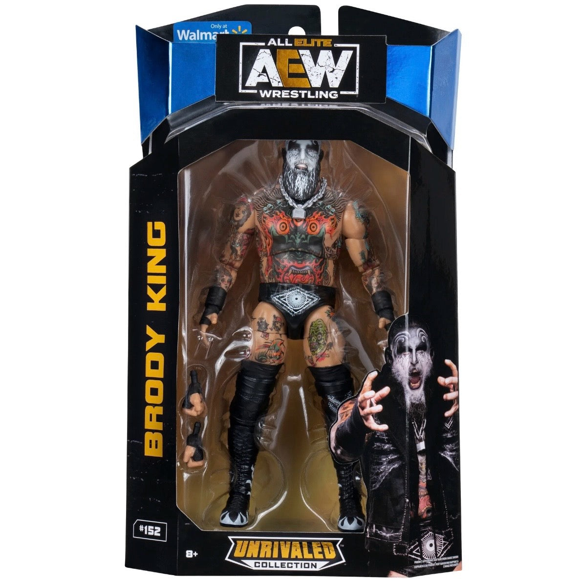 AEW Unmatched Walmart Exclusive Brody King with Chain Necklace & Alternate Fists 6 Inch Action Figure