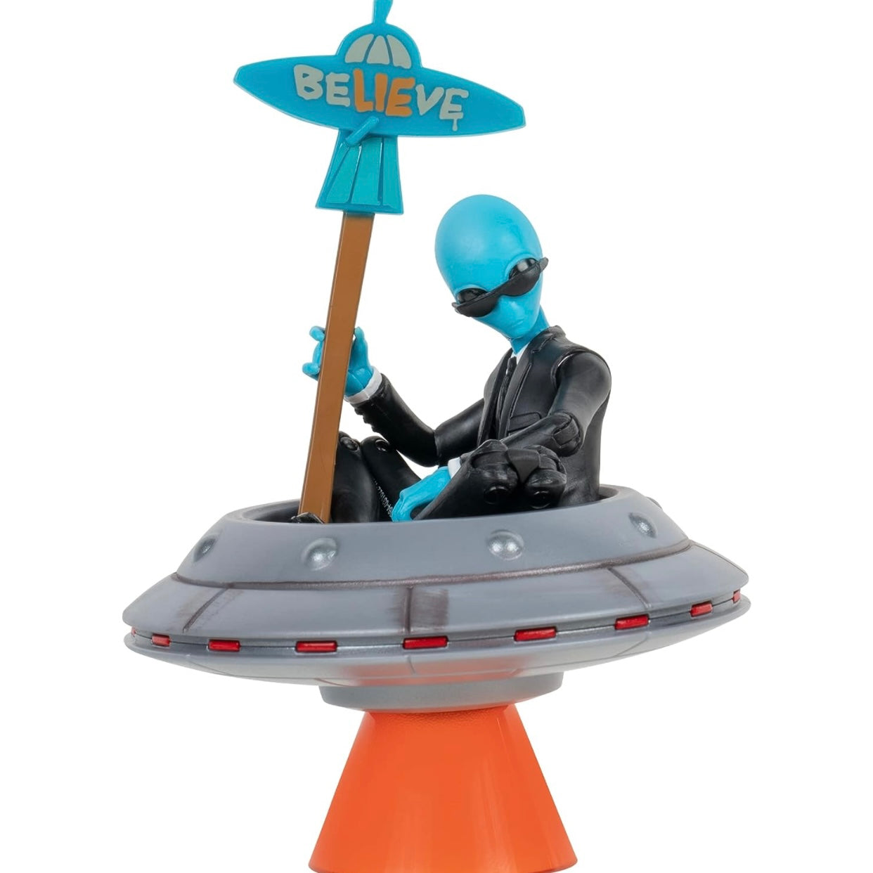 Fortnite Human Bill (EMOTE Series) - 4-inch Articulated Figure with Lil’ Saucer Emote Vehicle and Flying Slasher Accessory