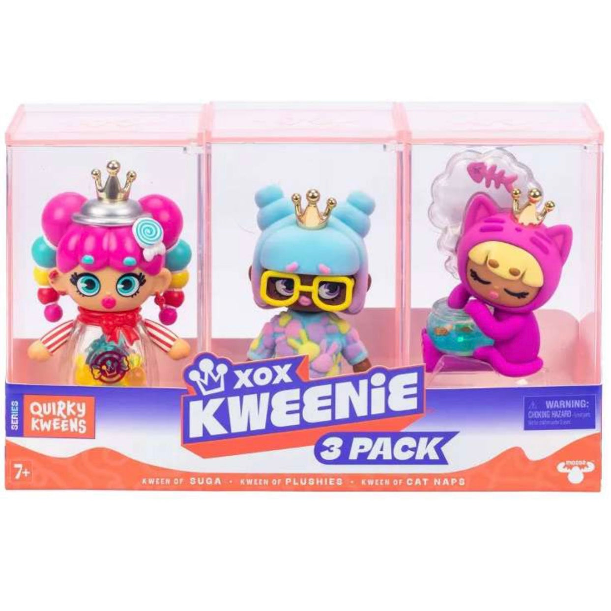 XOX Kweenie Quirky Kweens 3-Pack, a collectible set of mini fashion figures.