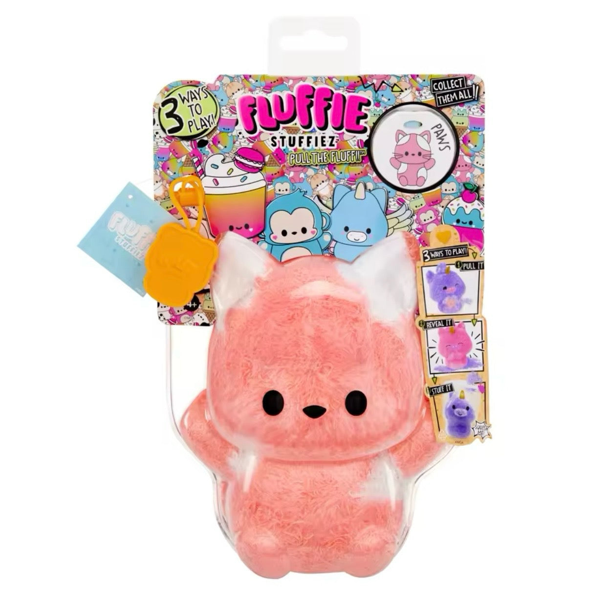 Fluffie Stuffiez Collectible Feature Plush, Surprise Reveal Unboxing DIY Fur Pulling,