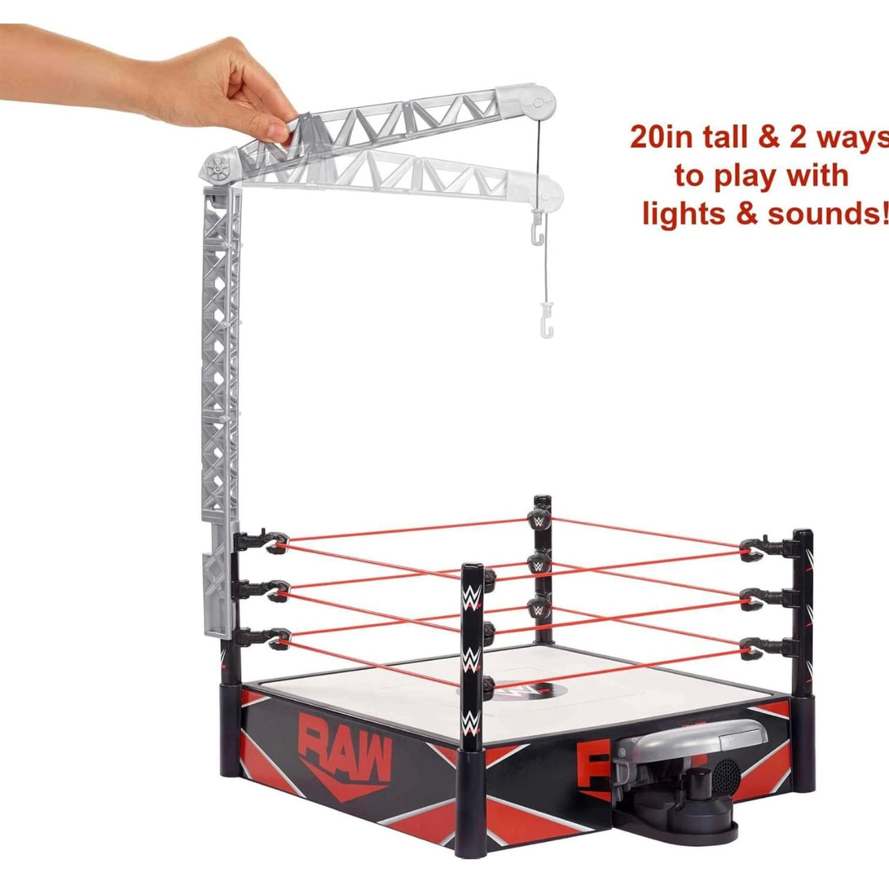 WWE Wrekkin' Kickout Ring Championship Playset with Accessories & 2 Play Modes,