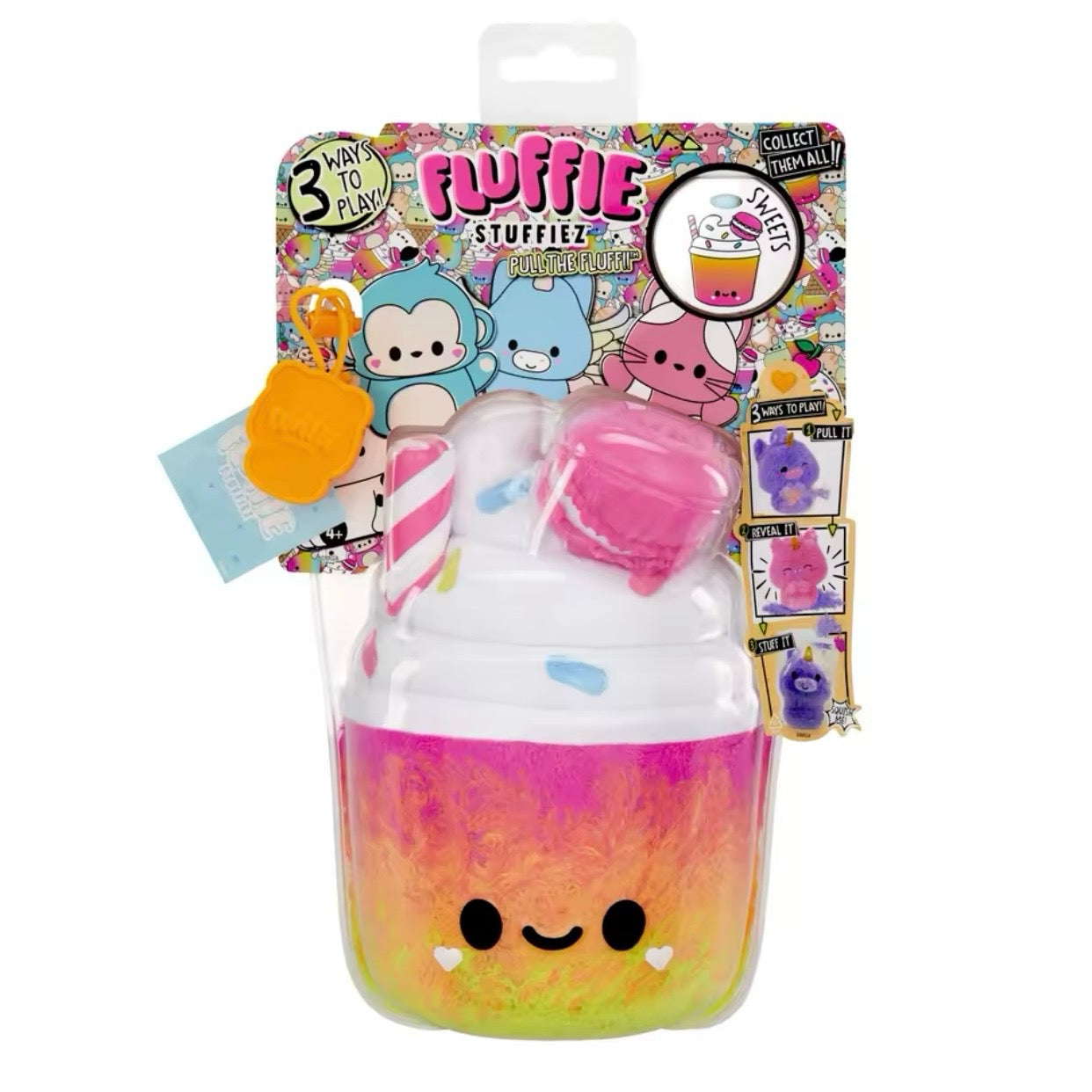 Fluffie Stuffiez Collectible Feature Plush, Surprise Reveal Unboxing DIY Fur Pulling,