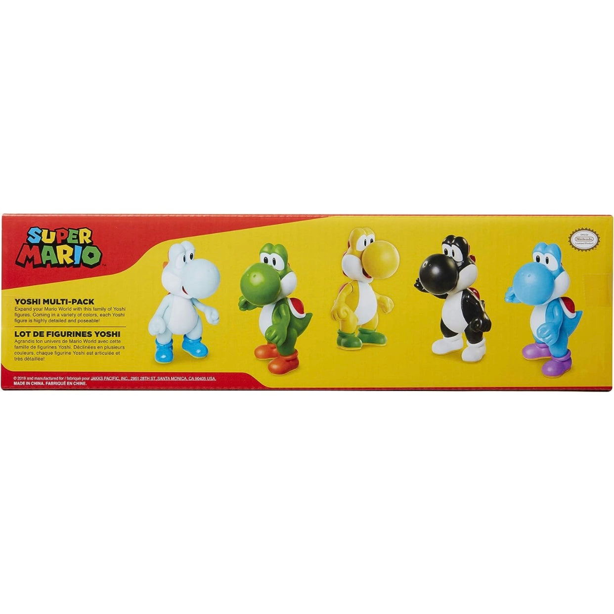 Super Mario Yoshi Multi-Pack Green, Blue, Grey, Yellow & Black, Yoshi Mini Figure 5-Pack