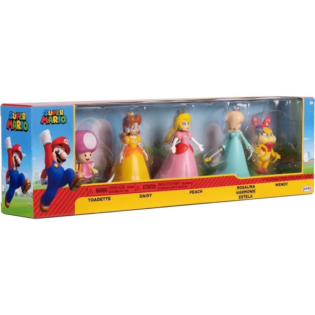 World of Nintendo Super Mario Princess Peach, Rosalina, Daisy, Toadette & Wendy Koopa Mini Figure 5-Pack