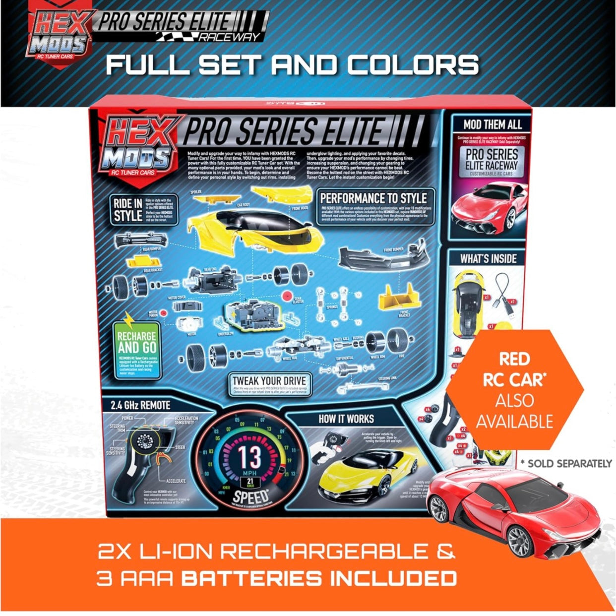 HEXBUG HEXMODS Pro Series Elite, Rechargeable Remote Control Car, Buildable Scale Model for Kids & Adults