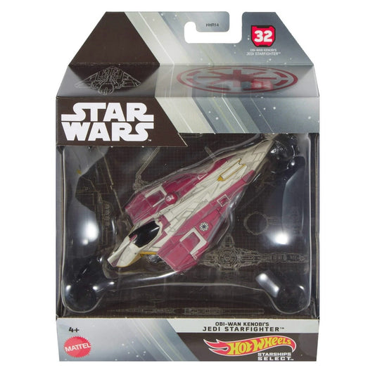 Hot Wheels Star Wars OBI-Wan Kenobi’s Jedi Stafighter Starships Select, Premium Replica