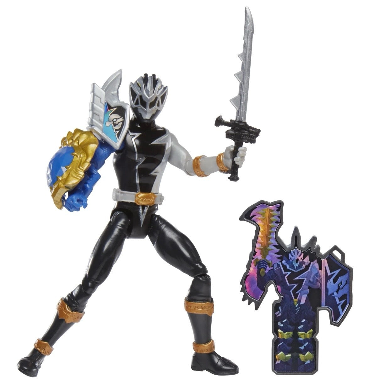 Power Rangers Dino Fury Black Ranger with Shield Sleeve Action Figure