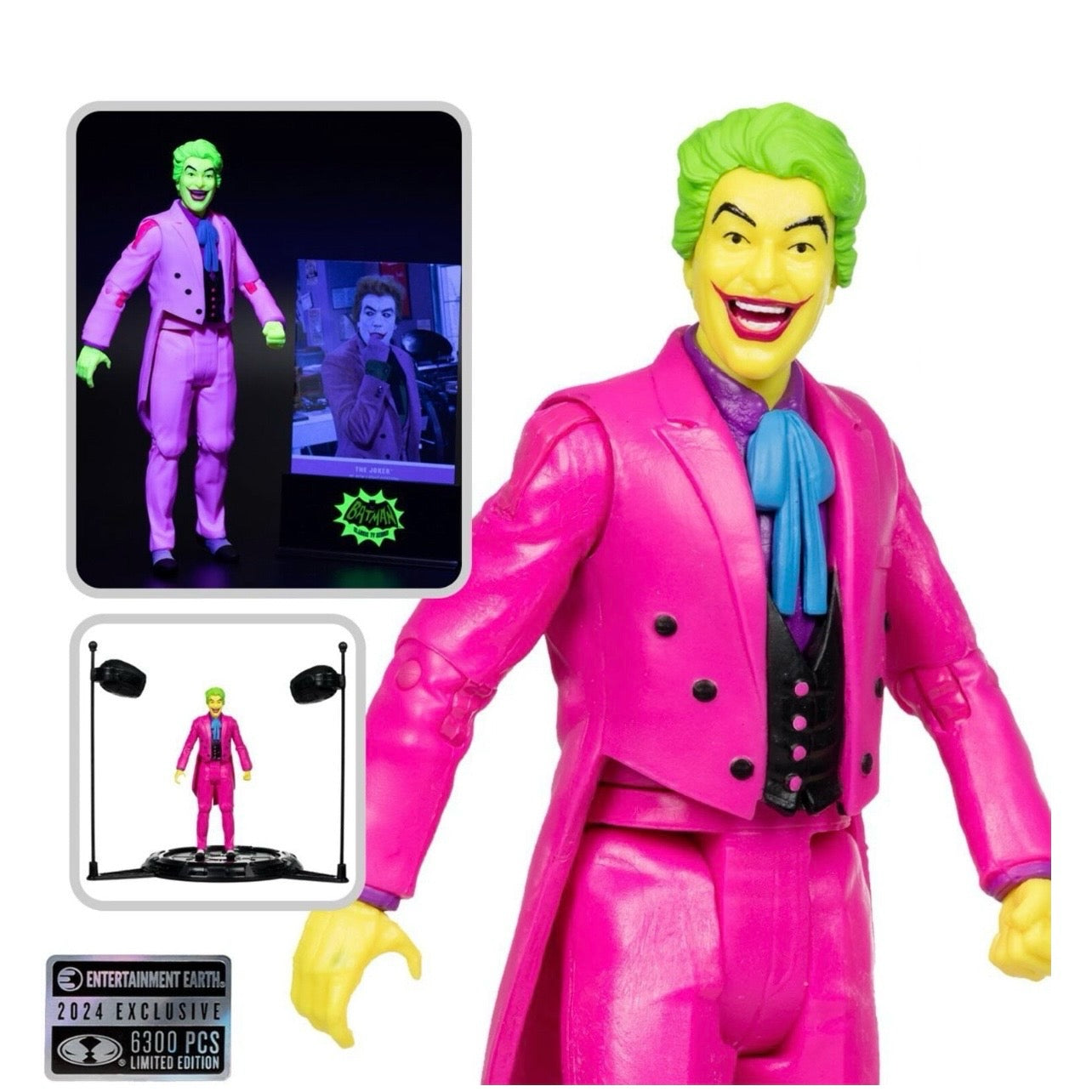 McFarlane Toys DC Retro The Joker Batman: Classic TV Series Black Light Gold Label 6-Inch Action Figure