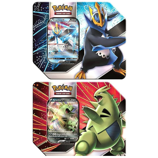 Pokemon V Strikers Tin Set of Both Tins - Tyranitar V & Empoleon V