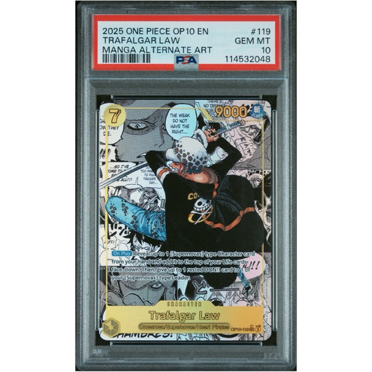 PSA 10 GEM MINT One Piece Trafalgar Law Manga OP10-119 Royal Blood Foil English