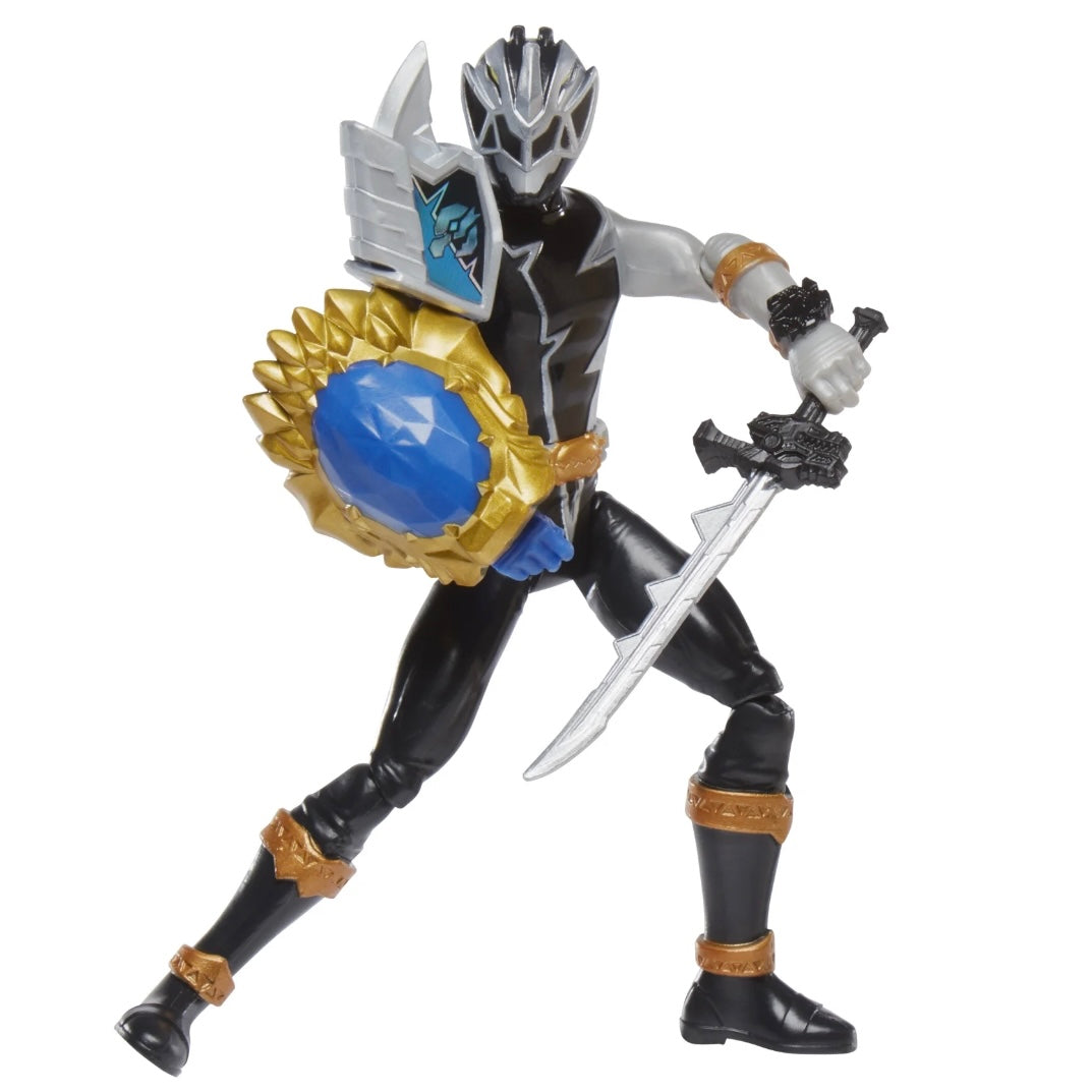 Power Rangers Dino Fury Black Ranger with Shield Sleeve Action Figure