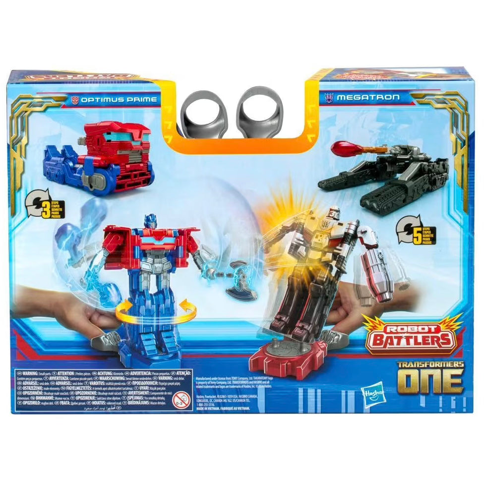 Transformers One Robot Battlers 2-Pack action figure set Optimus Prime and Megatron.