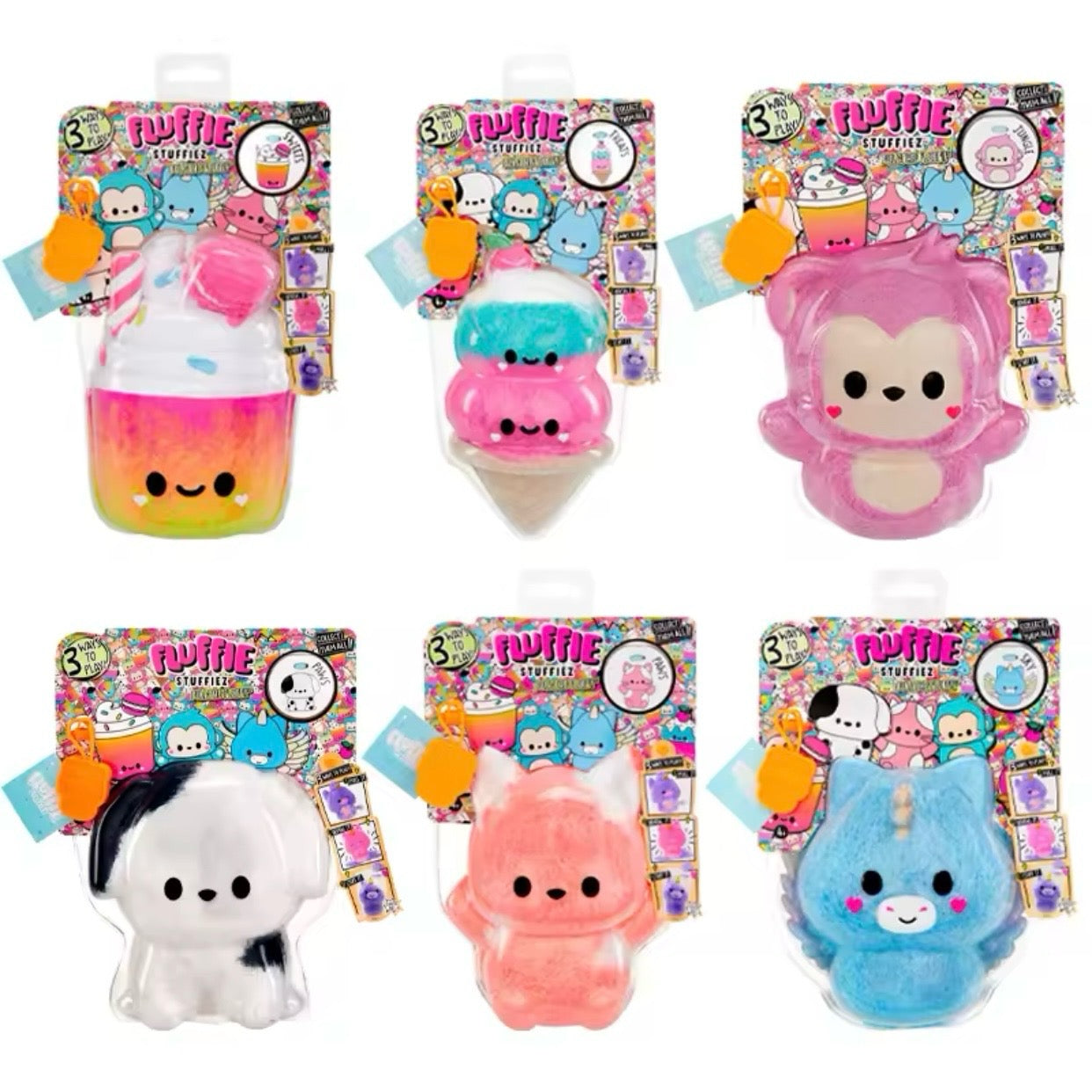 Fluffie Stuffiez Collectible Feature Plush, Surprise Reveal Unboxing DIY Fur Pulling,