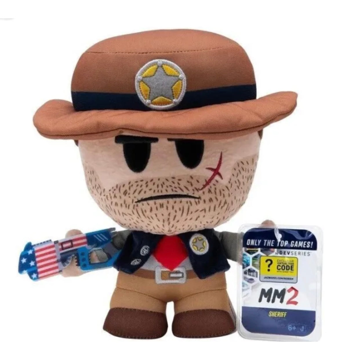 Roblox DevSeries MM2 Sheriff Collectible 8" Plush Polyester W/Virtual Item Codes