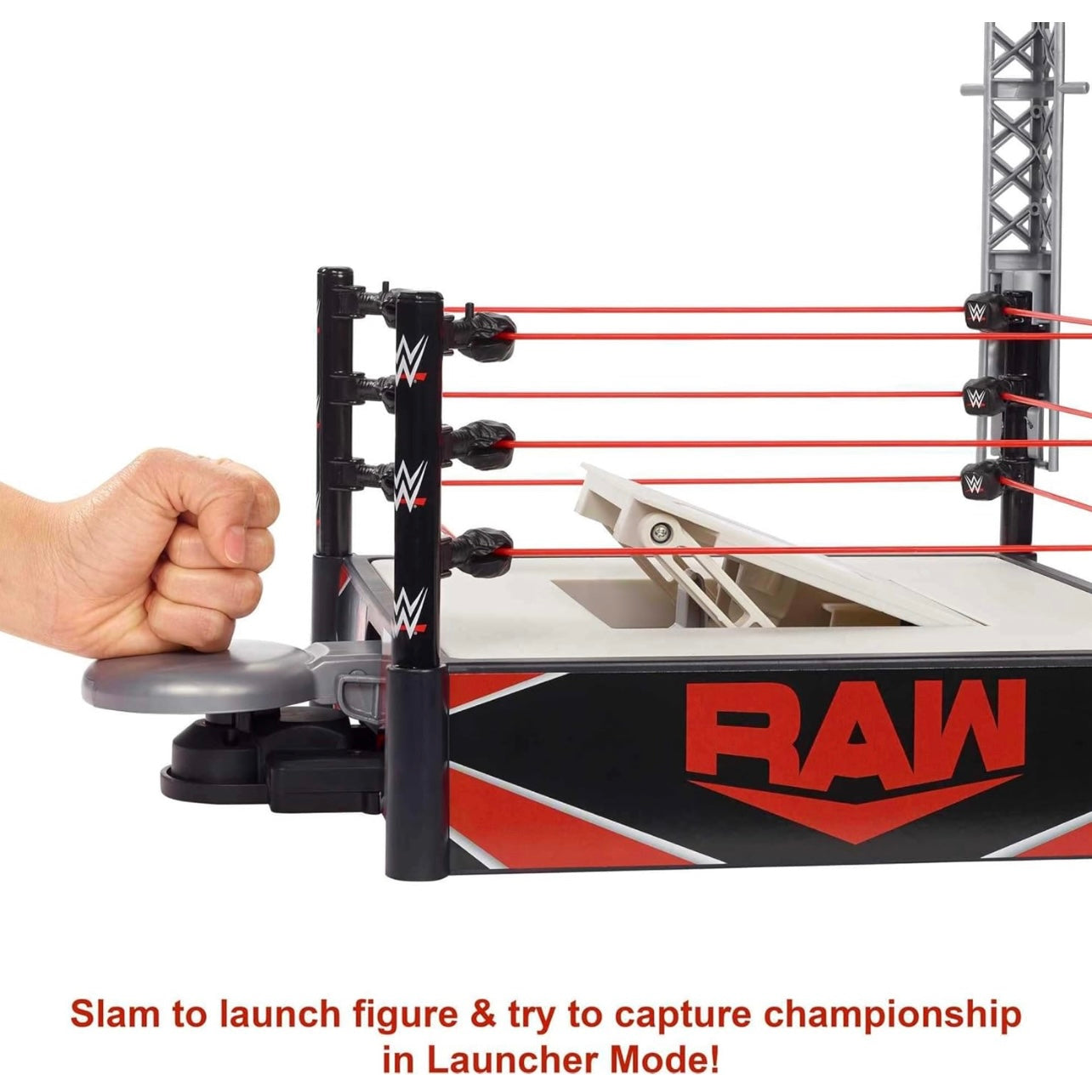 WWE Wrekkin' Kickout Ring Championship Playset with Accessories & 2 Play Modes,