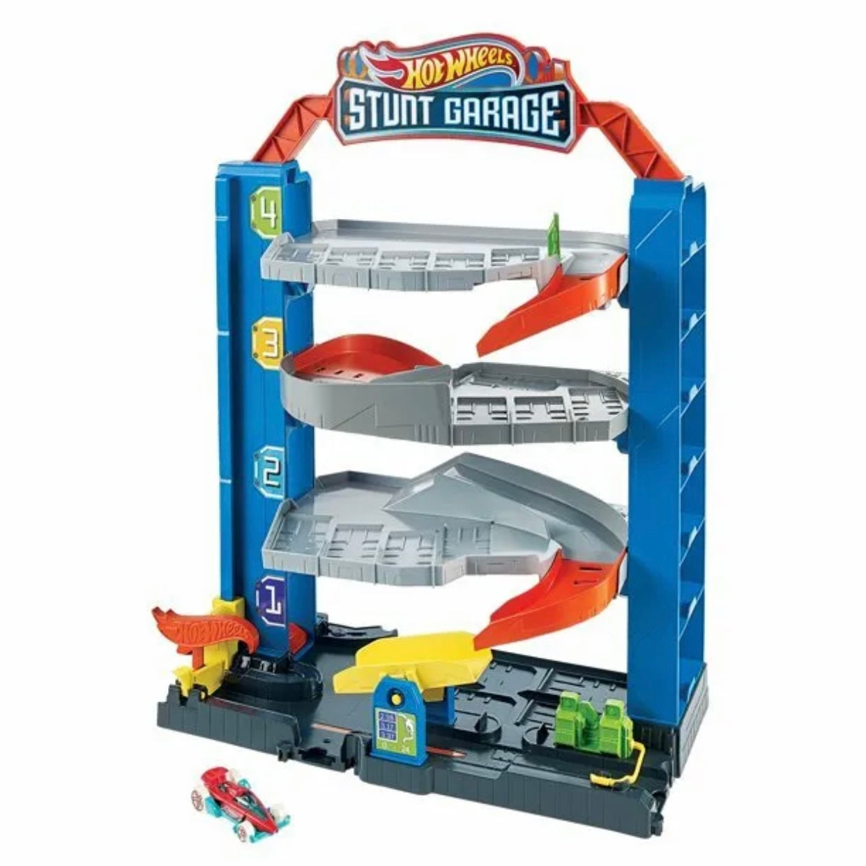 Hot Wheels City Stunt Garage Playset - Storage 20+ Vehicles