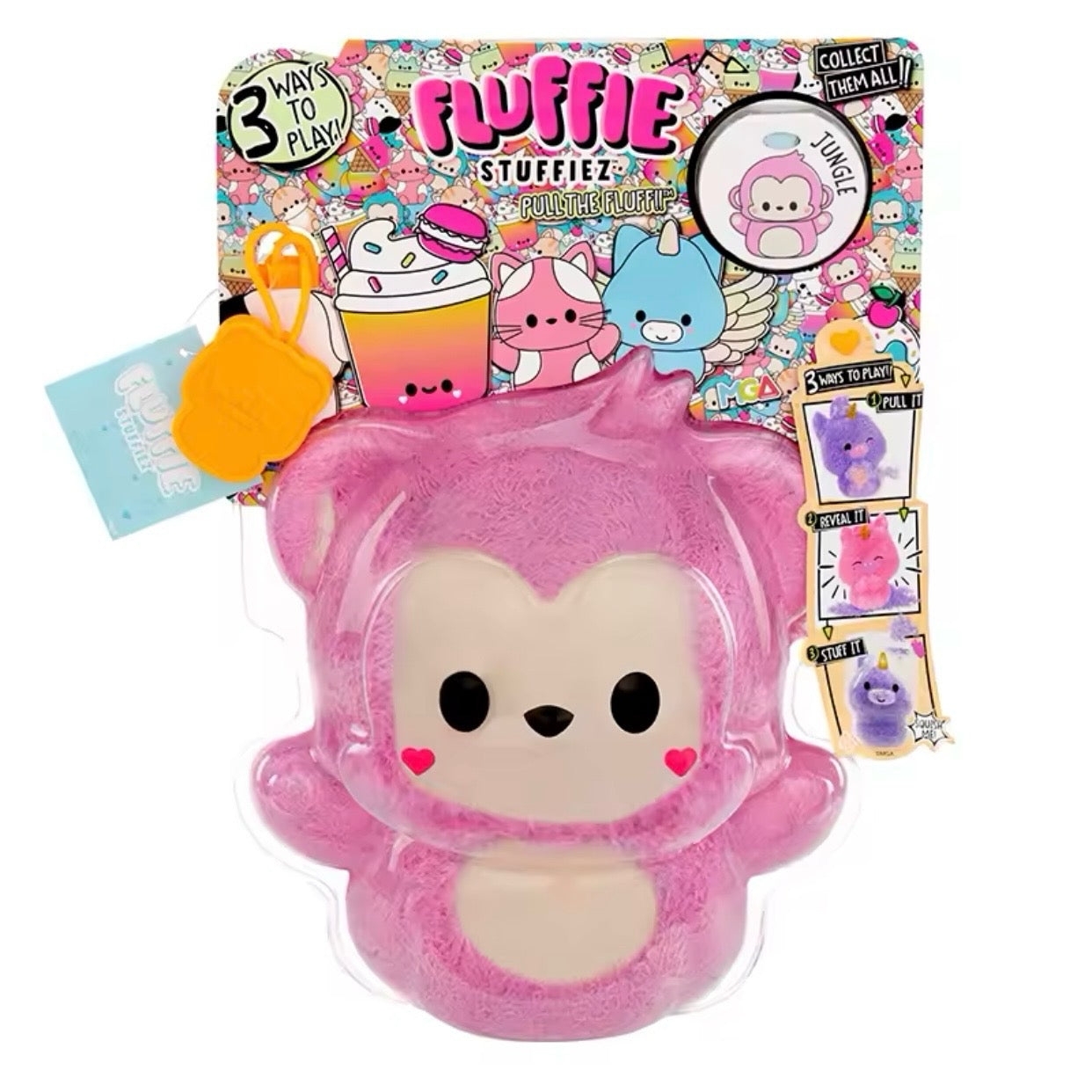 Fluffie Stuffiez Collectible Feature Plush, Surprise Reveal Unboxing DIY Fur Pulling,