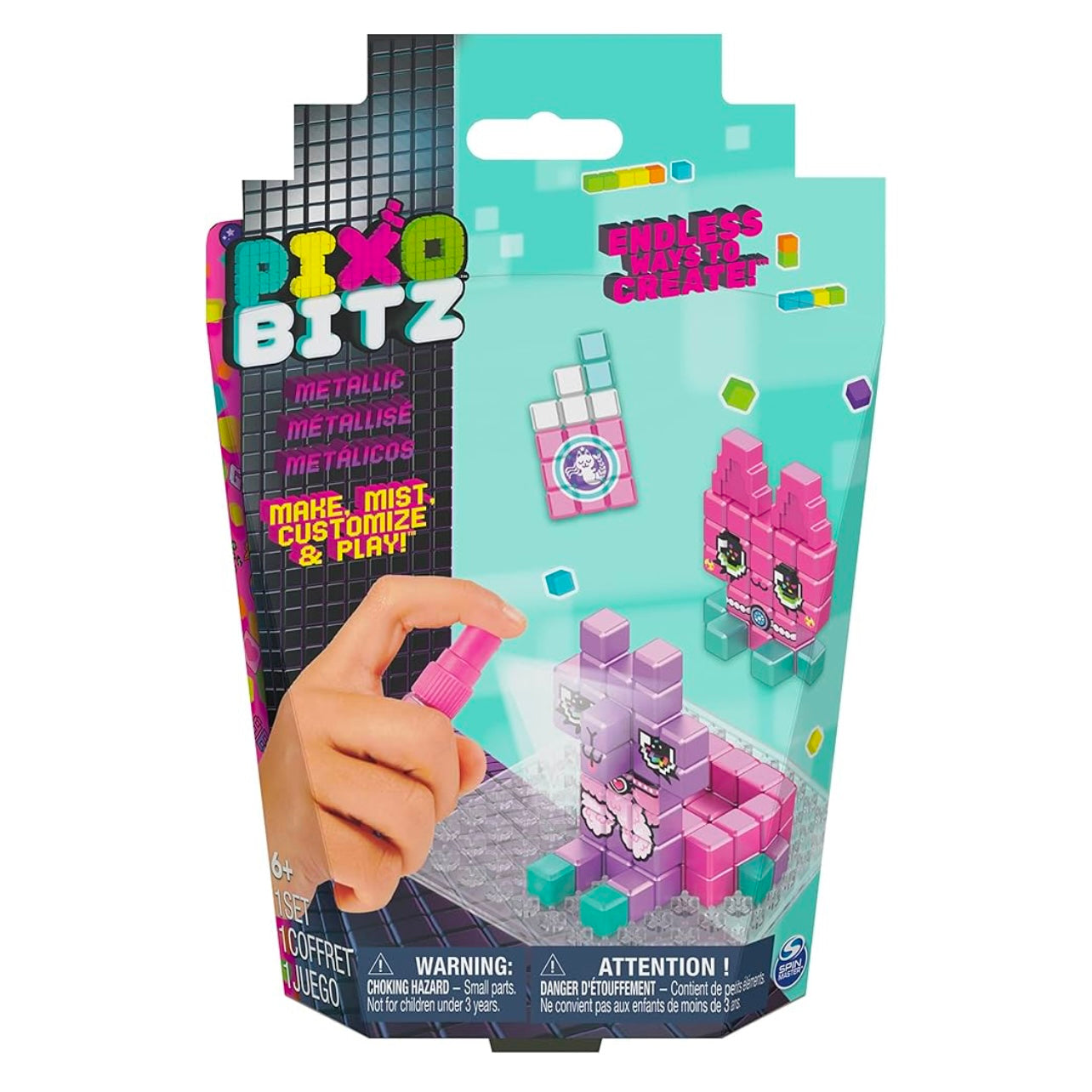 Pixo Bitz Metallic Pack with 156 Exclusive Water Fuse Beads, Decos and Accessories