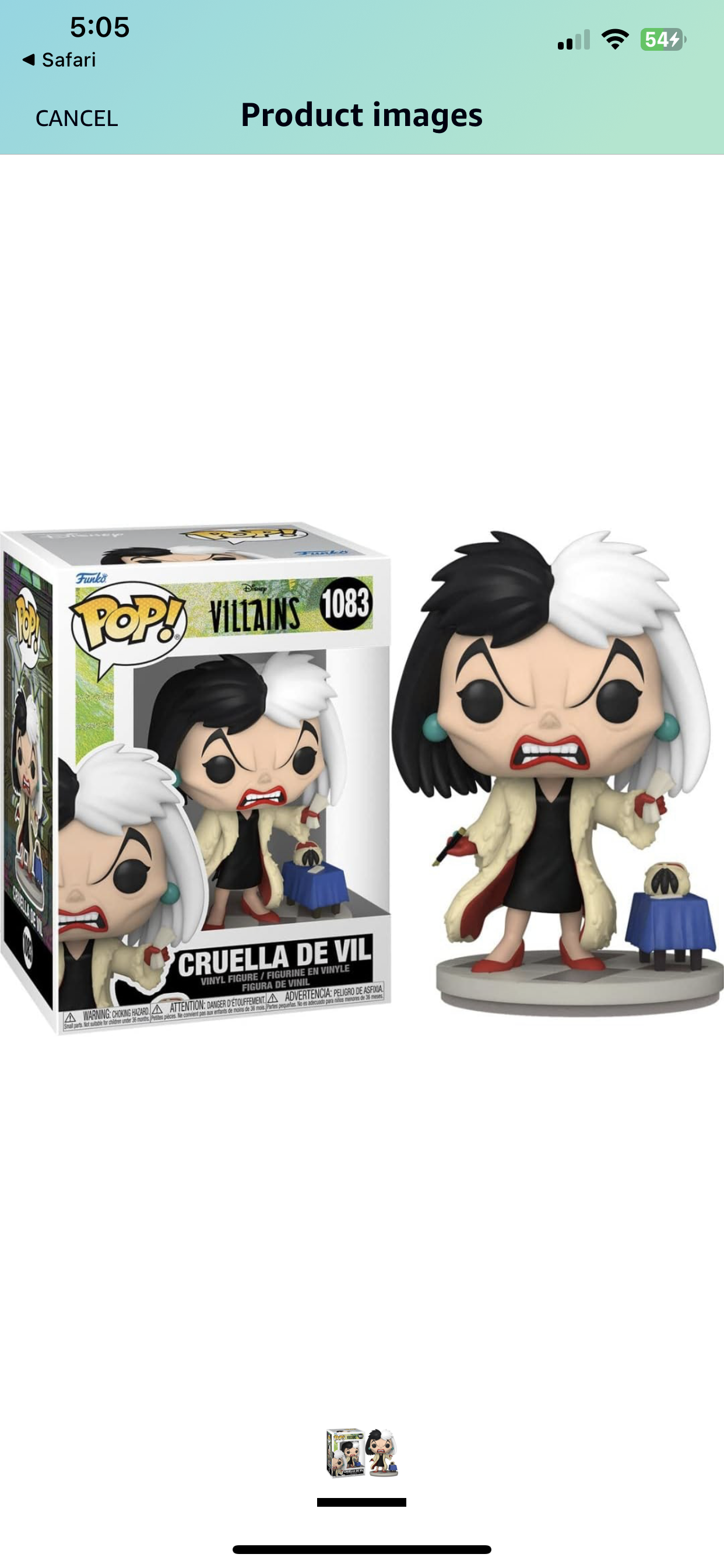 Funko POP! Disney: Villains Cruella de Vil 4.75-in Vinyl Figure #1083