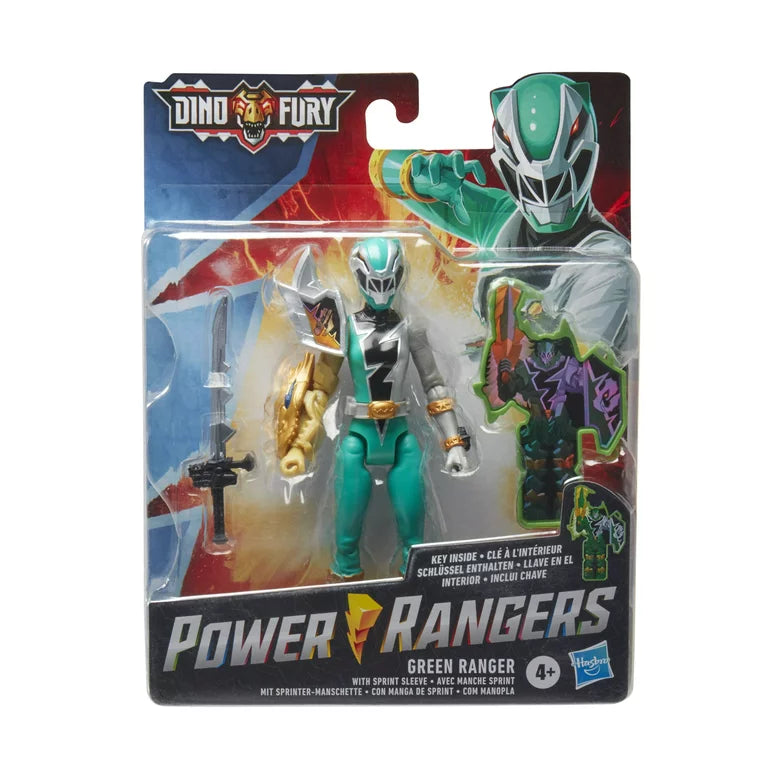 Power Rangers Dino Fury Green Ranger, with Dino Fury Key 6-Inch Action Figure