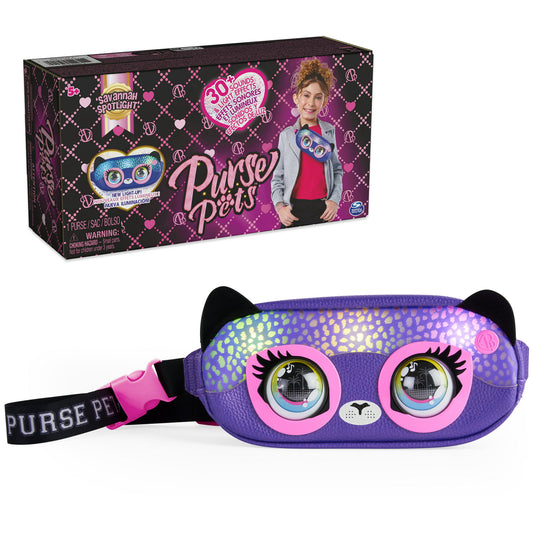 Purse Pets, Savannah Spotlight Belt Bag, Interactive Pet Toy and Crossbody Purse, over 30 Sounds and Light Effects,