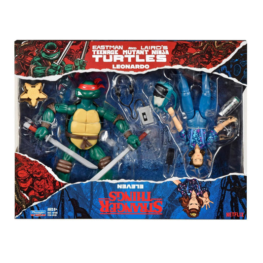 Stranger Things Teenage Mutant Ninja Turtles Crossover Action Figure 2pk - Leonardo & Eleven (Target Exclusive)