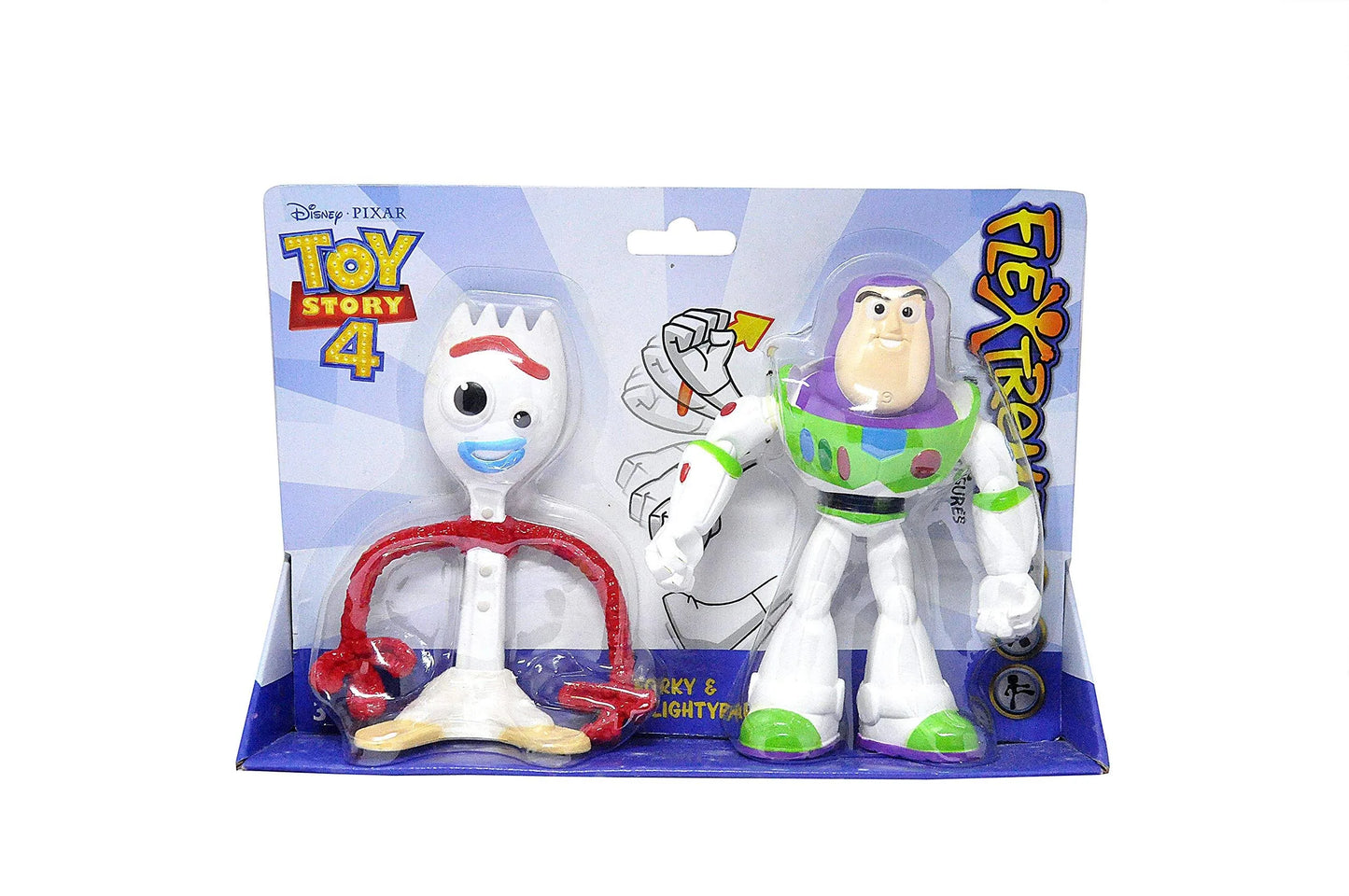 Disney/Pixar Toy Story 4 Buzz Lightyear and Forky Flextreme Bendable Figures