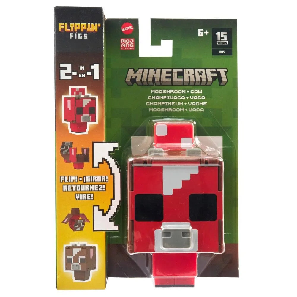 Minecraft Flippin' Figs Mooshroom + Cow Action Figure