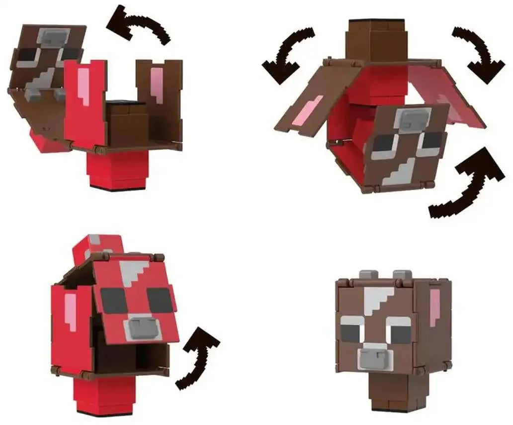 Minecraft Flippin' Figs Mooshroom + Cow Action Figure