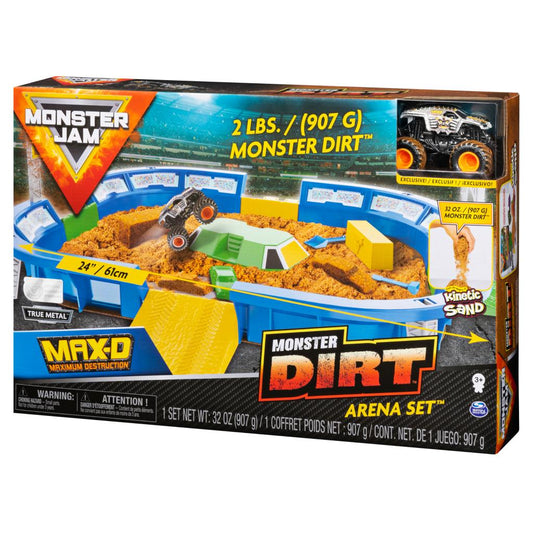 Monster Jam, Monster Dirt Arena 24-inch Playset with 2lbs of Monster Dirt and Exclusive 1:64 Scale Die-Cast Monster Jam Truck