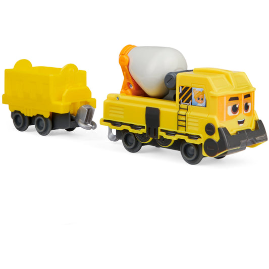 Mighty Express. Build-It Brock Push and Go Toy Train with Cargo Car
