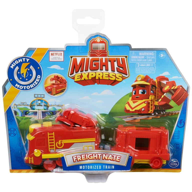 Mighty Express, Freight Nate Motorized Toy Train with Working Tool and Cargo Car