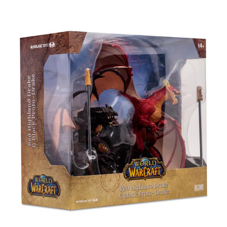 McFarlane Toys World of Warcraft Red Highland Drake and Black Proto-Drake 1/12 Scale Figure Two-Pack