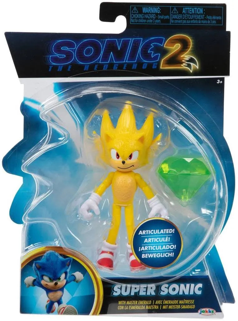 Sonic The Hedgehog 2 Movie Series 4-inch Action Figure Super Sonic with Master Emerald