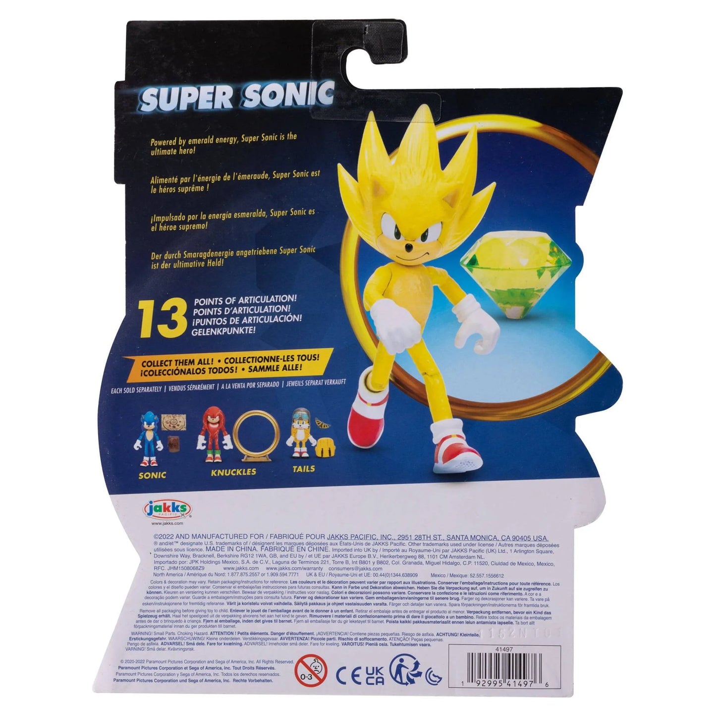 Sonic The Hedgehog 2 Movie Series 4-inch Action Figure Super Sonic with Master Emerald