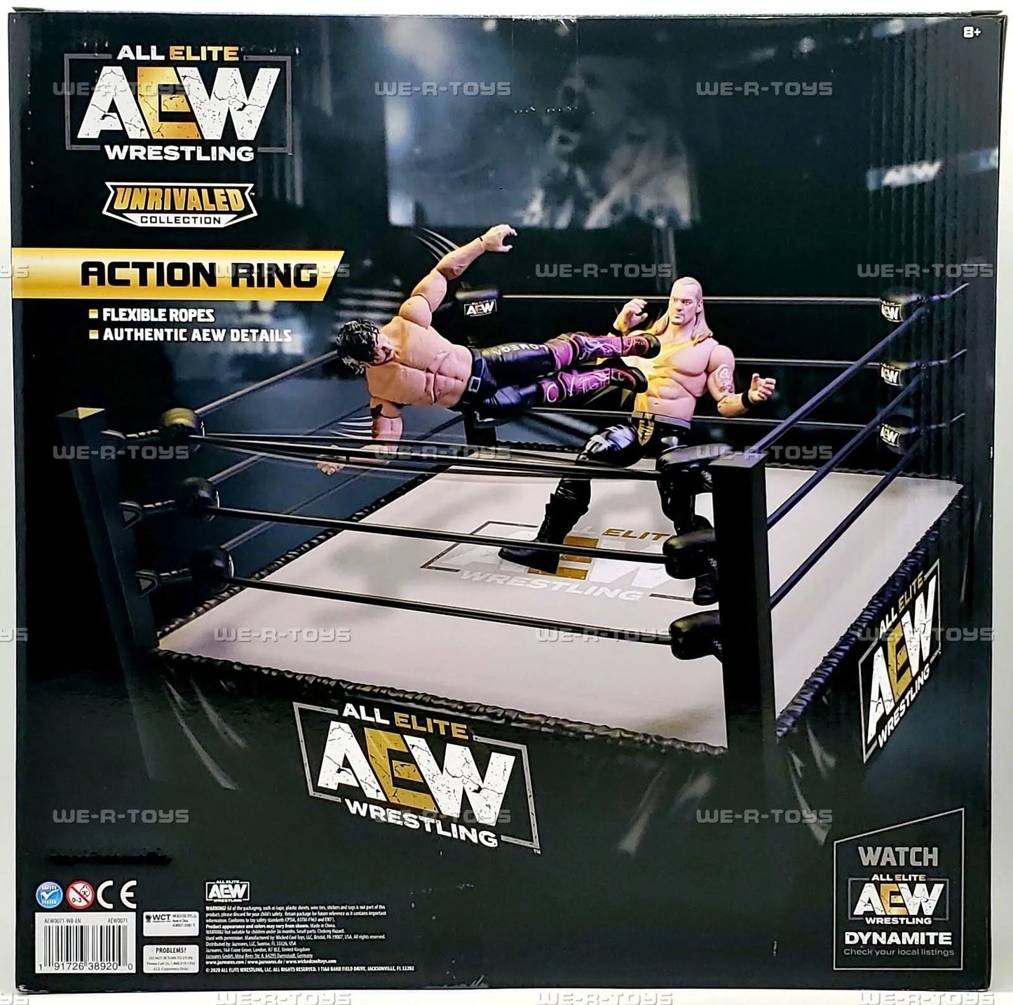 All Elite Wrestling Unrivaled Collection Authentic Action Ring, with Flexible Tension Ring Ropes