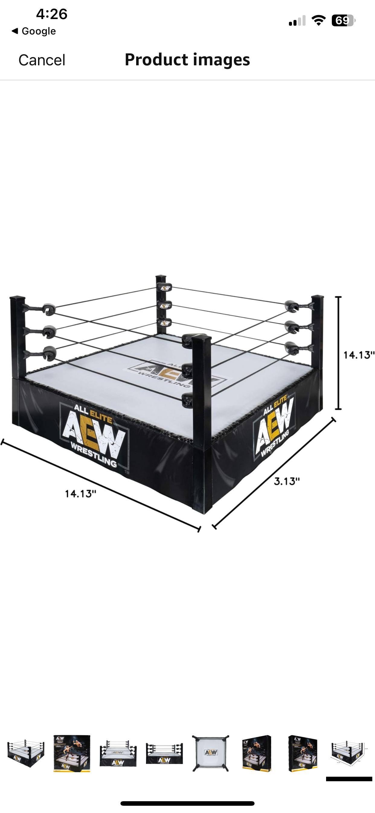 All Elite Wrestling Unrivaled Collection Authentic Action Ring, with Flexible Tension Ring Ropes