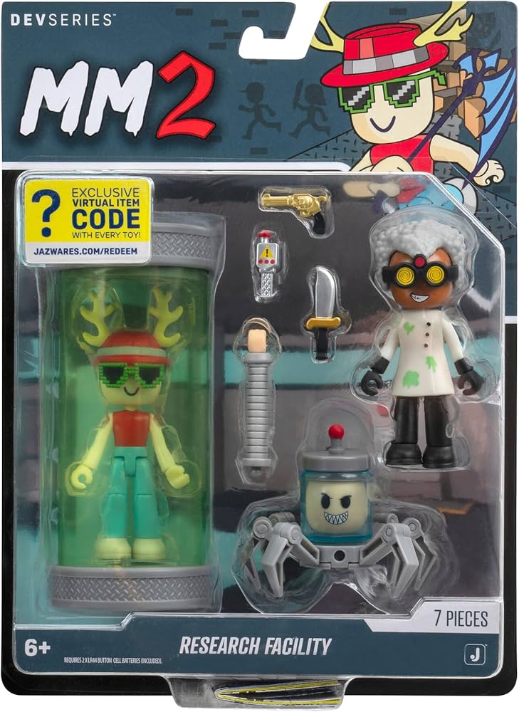 DevSeries Murder Mystery 2 Research Facility Game Pack Two 2.75” Action Figures with Light-Up Lab Capsule, Accessories, and Exclusive Virtual Item Code