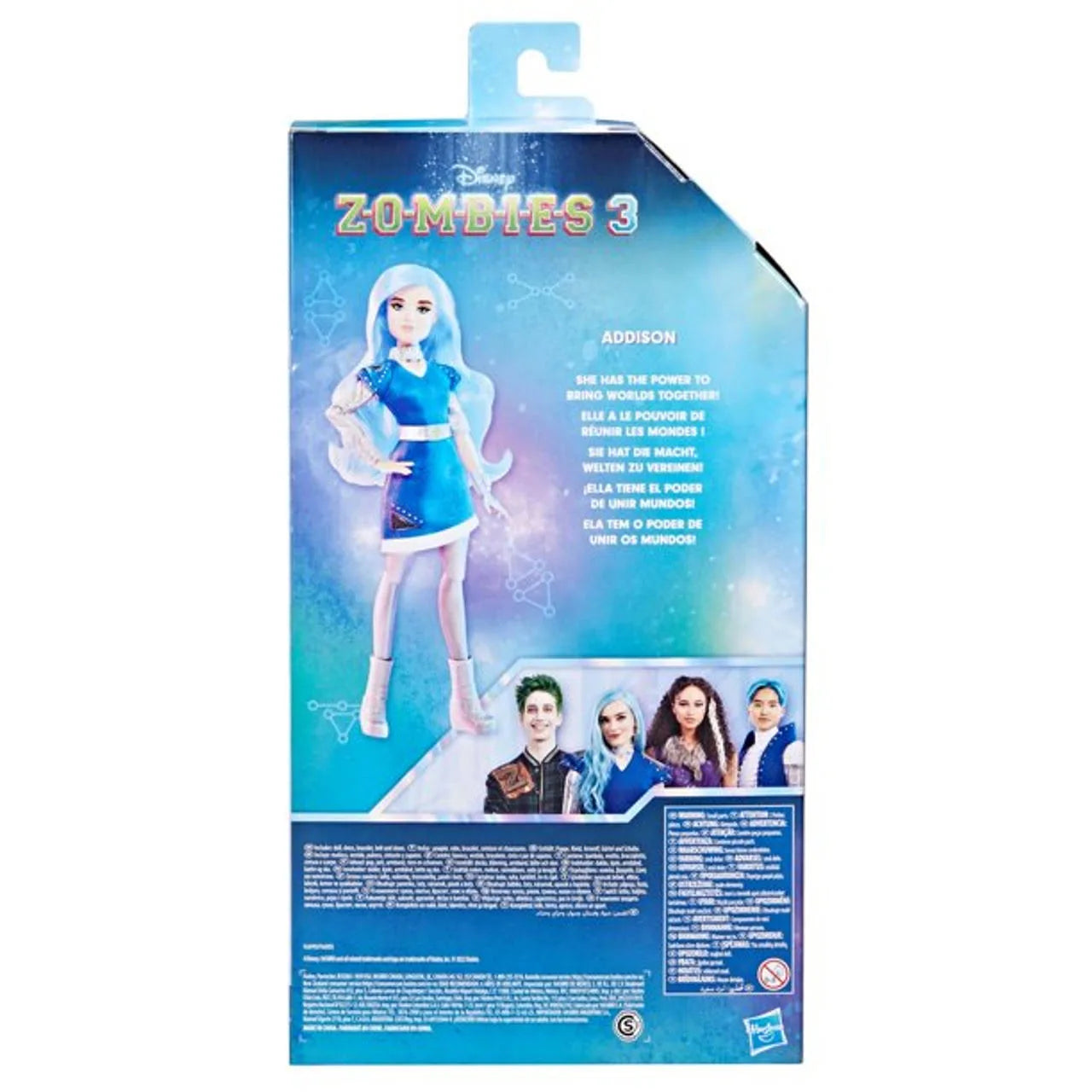 Disney Zombies 3 Addison Fashion Doll with Blue Hair, Alien Outfit, and Accessories