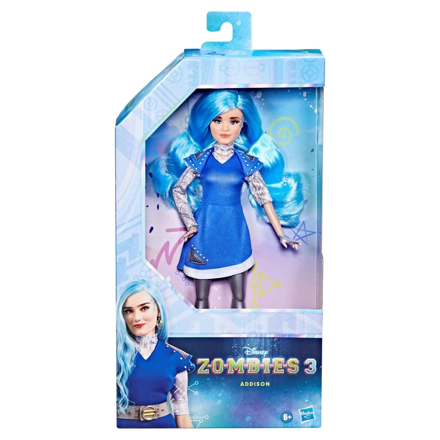 Disney Zombies 3 Addison Fashion Doll with Blue Hair, Alien Outfit, and Accessories