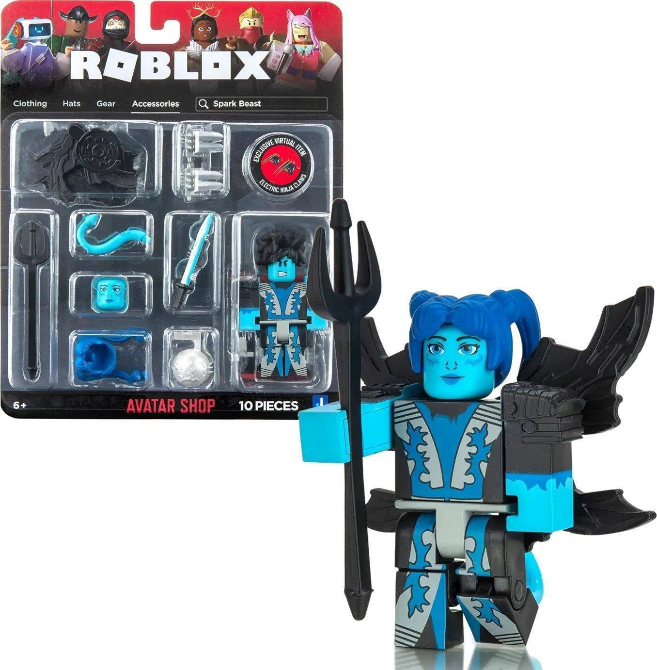 Roblox Avatar Shop Spark Beast Figure with accessories and exclusive Virtual item