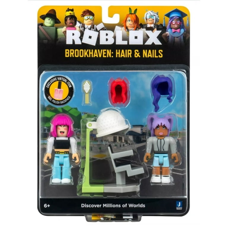 Roblox Celebrity Collection Brookhaven Hair Nails Gamepack with exclusive Virtual Item