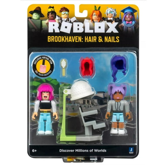 Roblox Celebrity Collection Brookhaven Hair Nails Gamepack with exclusive Virtual Item