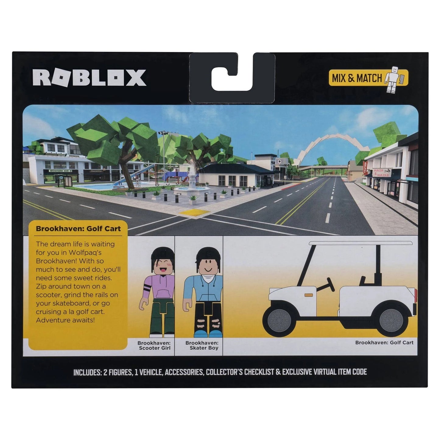 Roblox Celebrity Collection Brookhaven: Golf Cart Deluxe Vehicle with Exclusive Virtual Item