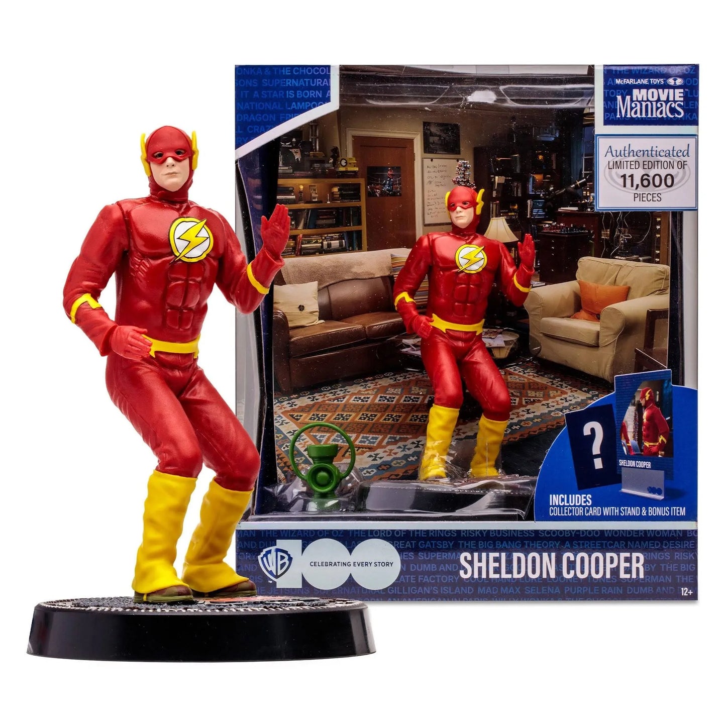 The Big Bang Theory Movie Maniacs WB 100 Sheldon Cooper 6" Limited Edition Figure Includes Collector Card