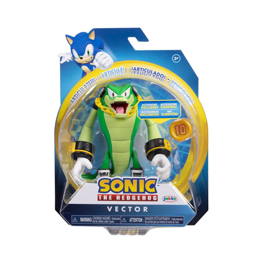 Sonic The Hedgehog - Sonic 4” Articulated Figure Vector with Super Ring & Accessory