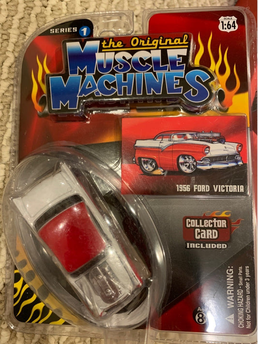 Muscle Machines Series 1 Die-cast 1956 Ford Victoria 1:64 (Red/White)