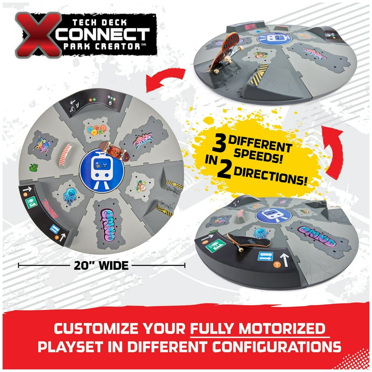 Tech Deck, Shredline 360 Motorized Skate Park, X-Connect Creator, Customizable 20” Wide